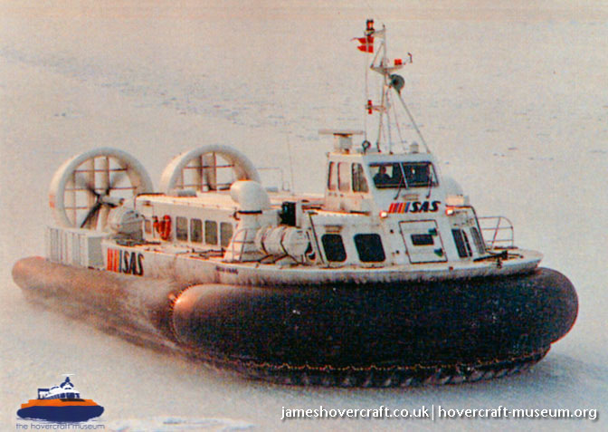AP1-88 hovercraft with the Scandinavian company SAS -   (submitted by The <a href='http://www.hovercraft-museum.org/' target='_blank'>Hovercraft Museum Trust</a>).